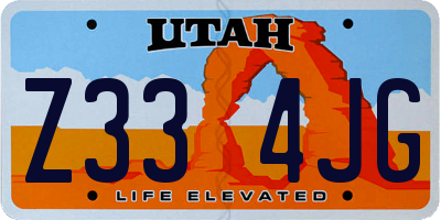 UT license plate Z334JG