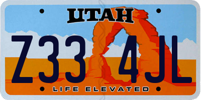 UT license plate Z334JL
