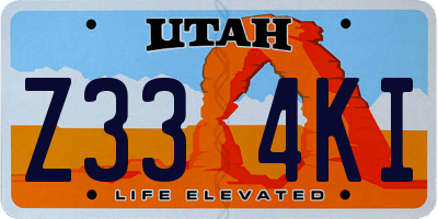UT license plate Z334KI