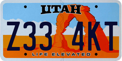 UT license plate Z334KT