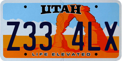 UT license plate Z334LX