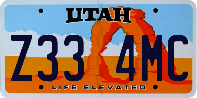 UT license plate Z334MC