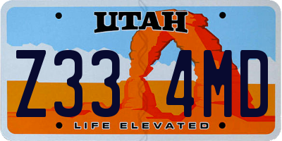 UT license plate Z334MD