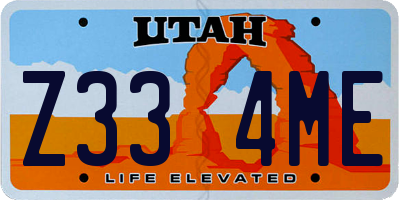 UT license plate Z334ME