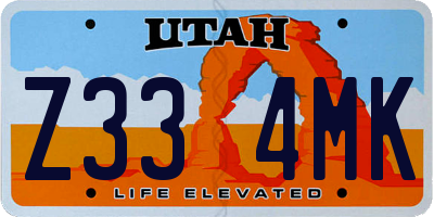 UT license plate Z334MK