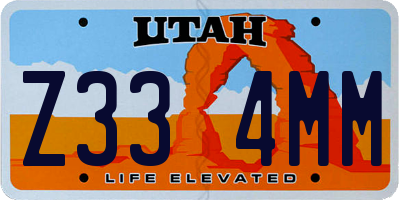 UT license plate Z334MM