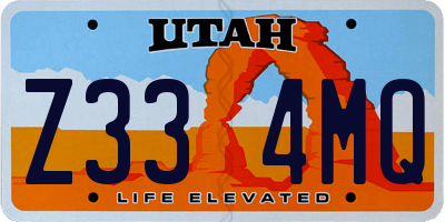 UT license plate Z334MQ