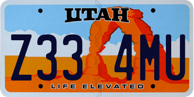 UT license plate Z334MU