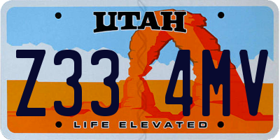 UT license plate Z334MV