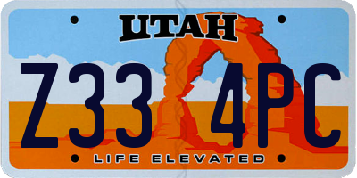 UT license plate Z334PC
