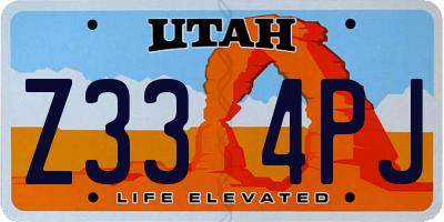 UT license plate Z334PJ