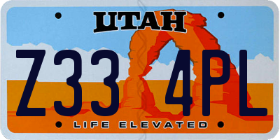 UT license plate Z334PL