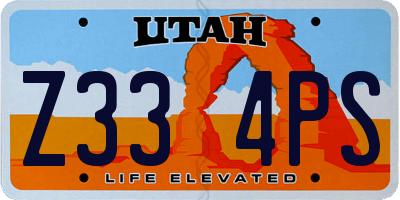 UT license plate Z334PS