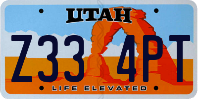 UT license plate Z334PT