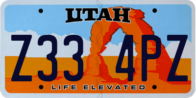 UT license plate Z334PZ