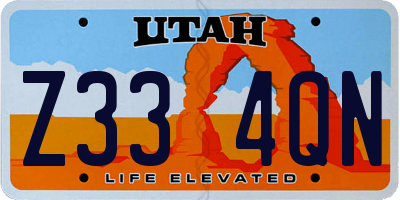 UT license plate Z334QN
