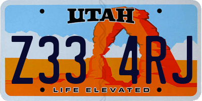 UT license plate Z334RJ