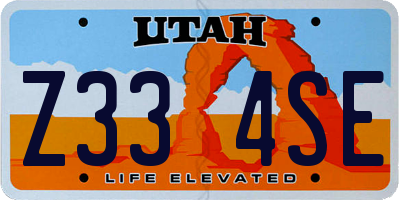 UT license plate Z334SE