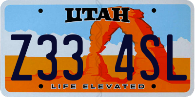 UT license plate Z334SL
