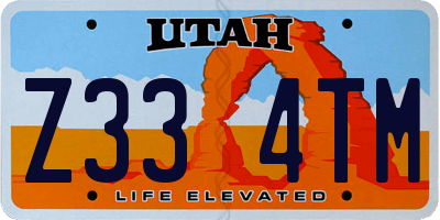 UT license plate Z334TM