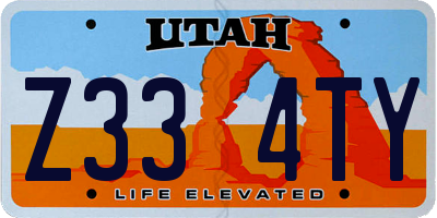 UT license plate Z334TY