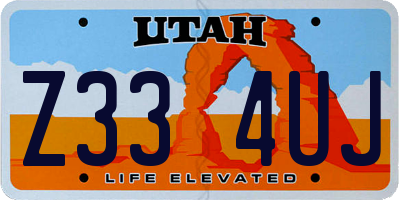 UT license plate Z334UJ