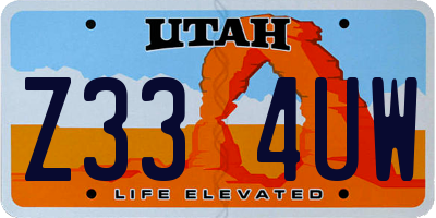 UT license plate Z334UW