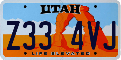 UT license plate Z334VJ