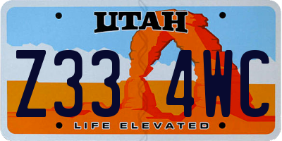 UT license plate Z334WC
