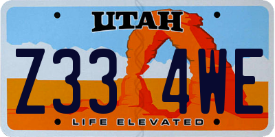UT license plate Z334WE