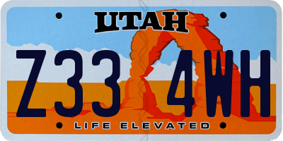 UT license plate Z334WH
