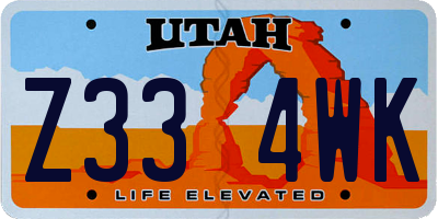 UT license plate Z334WK