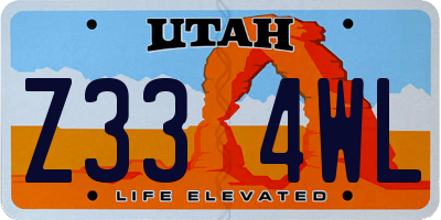 UT license plate Z334WL