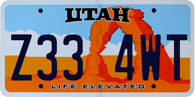 UT license plate Z334WT