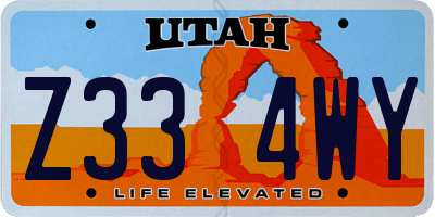 UT license plate Z334WY