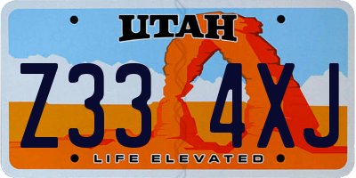 UT license plate Z334XJ