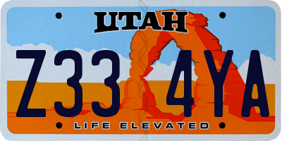 UT license plate Z334YA