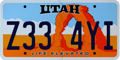UT license plate Z334YI