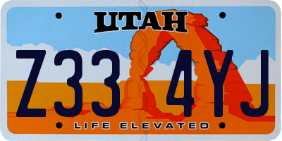 UT license plate Z334YJ