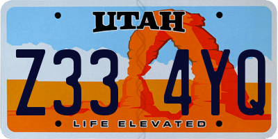 UT license plate Z334YQ