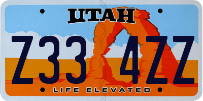 UT license plate Z334ZZ