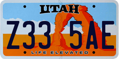 UT license plate Z335AE