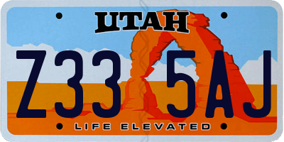 UT license plate Z335AJ