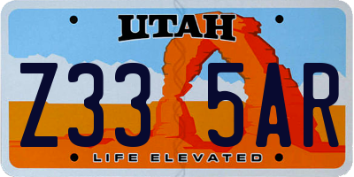 UT license plate Z335AR