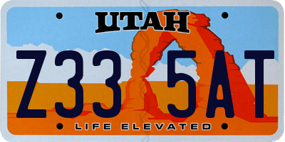 UT license plate Z335AT