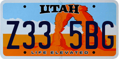 UT license plate Z335BG