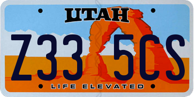 UT license plate Z335CS