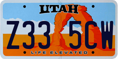 UT license plate Z335CW