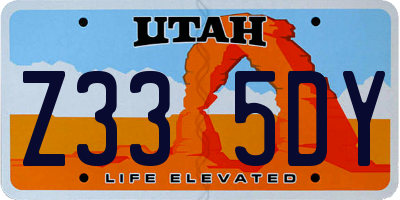UT license plate Z335DY