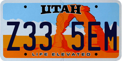 UT license plate Z335EM